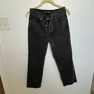 Denim Forum Jeans Arlo High Rise Straight Dark Grey/Black